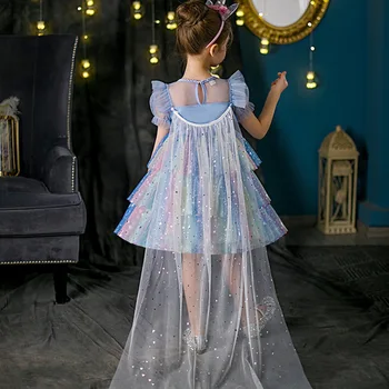 Halloween Modno Dekleta Mavrica Sijoče Til Samorog Obleko + Dolg Plašč Božič Elegantno Otrok Ponija Rojstni Stopenjski Krilo