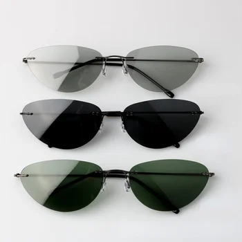 Moda Kul Polarizirana Sončna Očala Ultralahkih Rimless Moških Vožnje Blagovno Znamko Design Sončna Očala