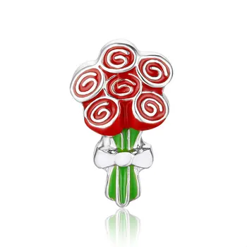 10pcs Rdeča Ljubezen Rose Cvet plavajočo vrstico s sistemskimi ukazi za Življenje steklo locket