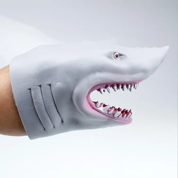 1 Pc Shark Strani Lutkovno TPR Siva Shark Strani Lutkovno Rokavice Pripoveduje Zgodbo Lutka Rekviziti Otroci Igrače Model Darila