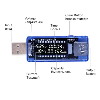 3 v 1 Voltmeter Usb Tester Napetosti Tekoči Meter LCD Mobilni Baterije Tester Moč Detektor Polnilnik USB Zdravnik