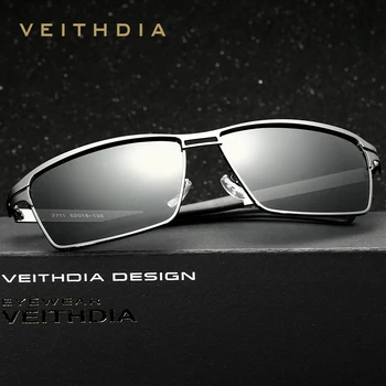 VEITHDIA 2020 moška sončna Očala Polarizirana UV400 Leče, sončna Očala Pravokotnik iz Nerjavečega Jekla, Stekla za Očala Pribor Za Moške