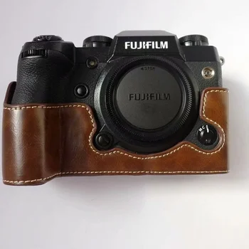 PU usnje Fotoaparat Primeru Polovico Telesa Fotoaparat Vrečko Kritje Za Fujifilm XH1 Fuji X-H1 fotoaparat ohišje