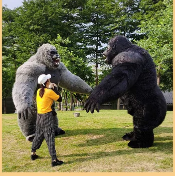 2022 Napihljivi Gorilla King Kong Kostum gorila Plišastih Krznen Maskota živali Benetkah Karneval Obleko Obleko Fursuit orangutan