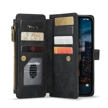 Luksuzni Usnjene Denarnice Reža za Kartico zaščitni Pokrov Za iPhone 14 Max Pro Plus Primeru Magnetni Izmenljive Shockproof Telefon Coque Funda