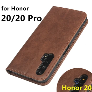 Usnjena torbica za Huawei Honor 20 Flip primeru imetnik kartice Tulec, Magnetna privlačnost Kritje velja za Huawei Honor 20 Pro Honor20