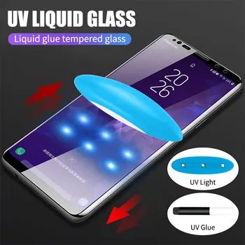 UV Kaljeno Steklo Za Samsung Galaxy S20 Ultra 5G S20+ S 20 Celotno Tekoče Screen Protector For Samsung Note 10 S10 Plus 9 8 Stekla
