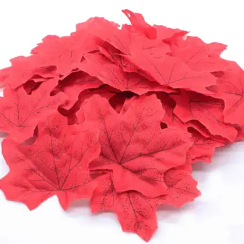 Vrh Prodajo Oranžna/Zelena/Rumena 50pcs/niz Umetnih Maple Leaf Garland Svile Jeseni Jeseni Listi za Poročni Vrt Dekor