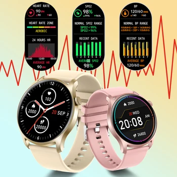 SENBONO Krog Ženske Pametno Gledati Poln na Dotik Zaslon za Šport Fitnes Tracker IP67 Nepremočljiva Žensk Smartwatch Moških za Android iOS