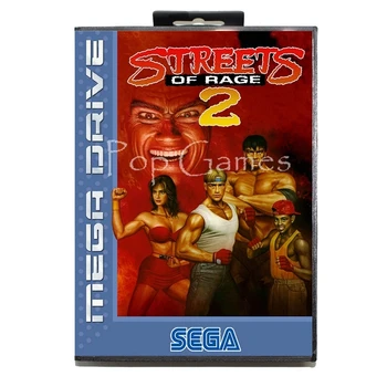 Streets of Rage 2 z Box za 16-bitni Sega MD Igra Kartice za Mega Drive za Genesis Video Konzole