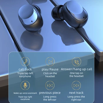 Y60 TWS Bluetooth 5.1 Brezžične Slušalke LED Zaslon Stereo touch kontrole Slušalka, zmanjšanje hrupa, ki je primerna za mobilne telefone