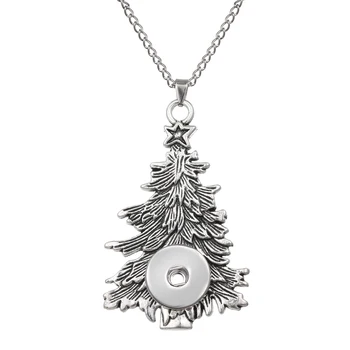 Nova Moda Lepota Božično Drevo Kovinski snap, ogrlico, obesek, 60 cm fit 18 mm snap gumbi snap nakit XL0166