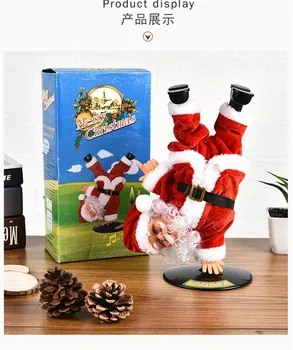 Ustvarjalne Nova Električna Handstand Hip-hop Santa Claus Lutka z Glasbo, otroške Igrače, Okraski, Ples in Petje Božičnih daril