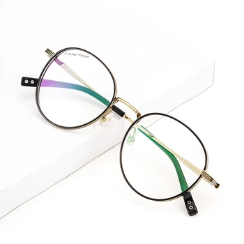 YIMARUILI Ultra-lahkih Moda Čistega Titana Očal Okvir Moških Retro Krog Optični Recept Očala Okvir Ženske 17104
