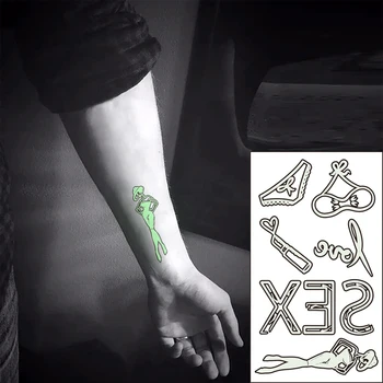 Nepremočljiva Začasno Svetlobna Tattoo Nalepke Constellation Devica Leo Tehtnica Škorpijon Kozorog Flash Ponaredek Tatto za Ženske, Moške