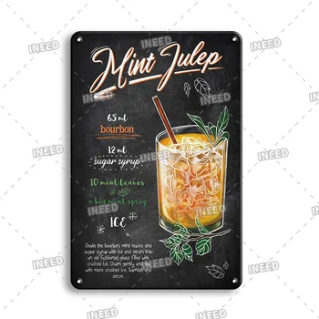 Vintage Viski Cocktail Kovinsko Ploščo Tin Prijavite Kuhinjski Aparat Metal Plakat Znaki Retro Tiki Bar Cafe Hiša Dekoracijo Dodatki