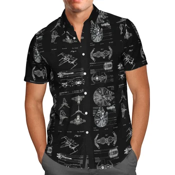 Halloween 3D Hawaiian Beach 2021 Poletje Grozo Shirt Majica Kratek Rokav Ulične Prevelik 5XL Camisa Socialne Srajca Homme